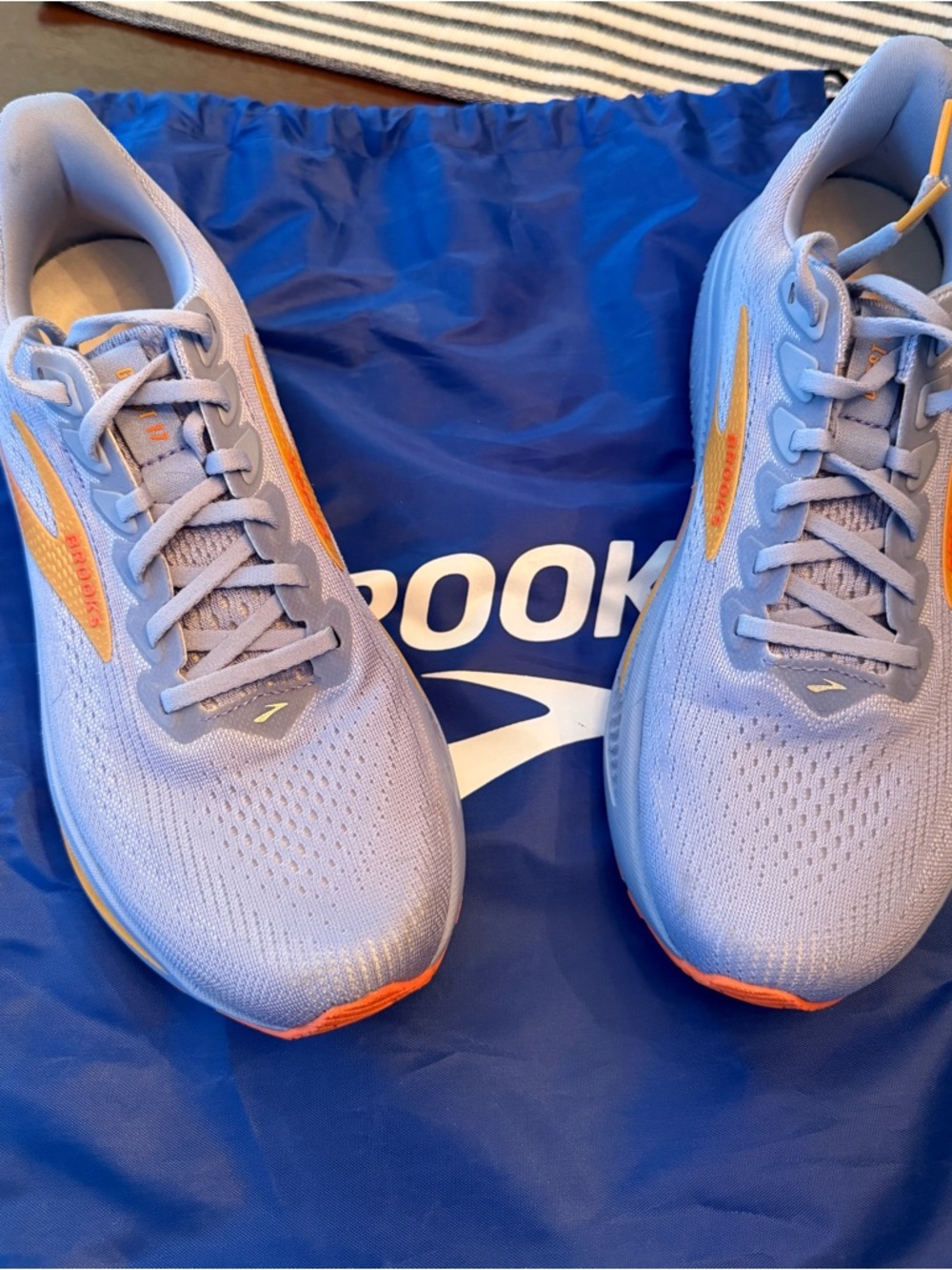 Brooks Ghost 17 Running Shoes Blue with Orange Accents